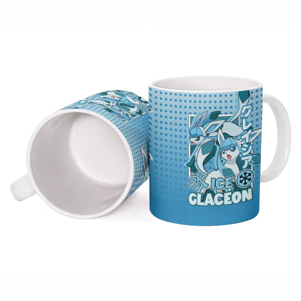 Glaceon from Poké Ceramic Mug with Ice Type Ability and Elegant Pose Design - The Mazicc