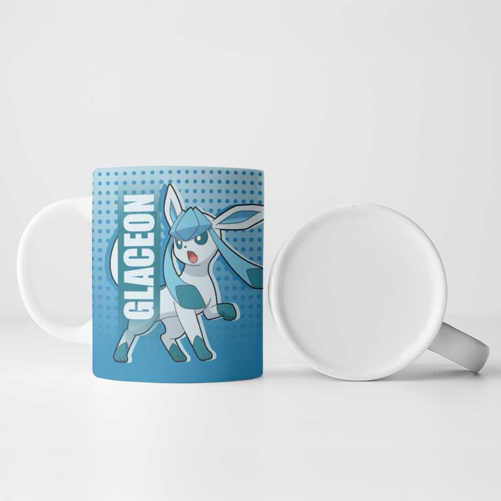 Glaceon from Poké Ceramic Mug with Ice Type Ability and Elegant Pose Design - The Mazicc