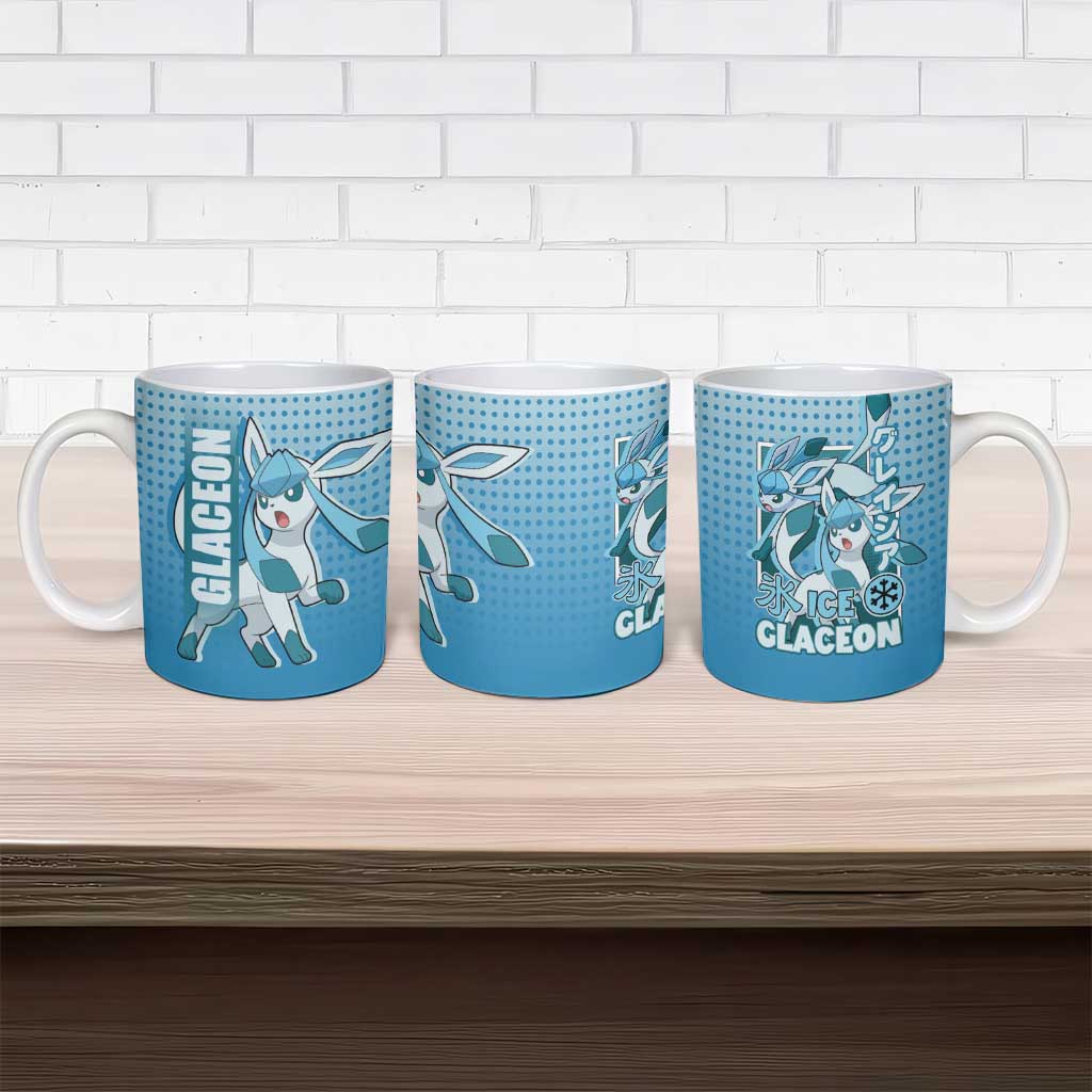 Glaceon from Poké Ceramic Mug with Ice Type Ability and Elegant Pose Design - The Mazicc