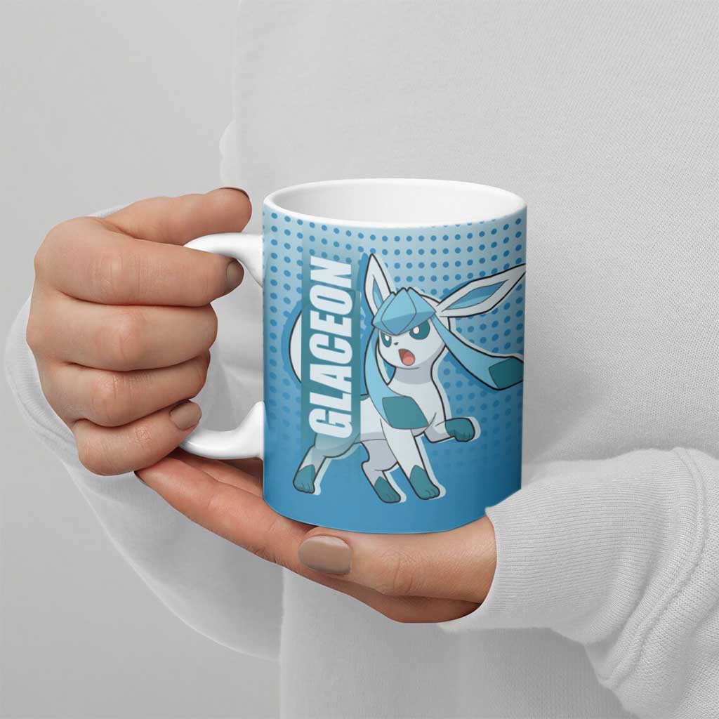 Glaceon from Poké Ceramic Mug with Ice Type Ability and Elegant Pose Design - The Mazicc