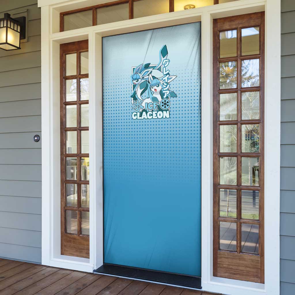 Glaceon from Poké Door Cover with Ice Type Ability and Elegant Pose Design - The Mazicc