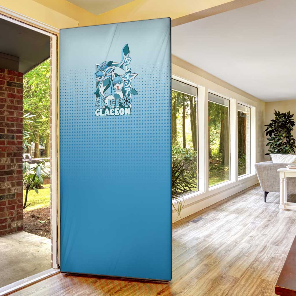 Glaceon from Poké Door Cover with Ice Type Ability and Elegant Pose Design - The Mazicc