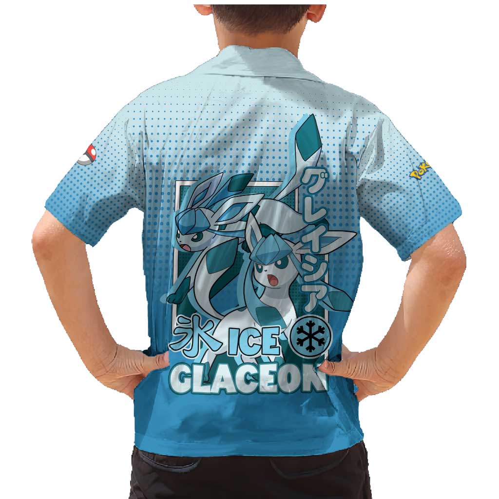 Glaceon from Poké Family Matching Mermaid Dress and Hawaiian Shirt with Ice Type Ability and Elegant Pose Design - The Mazicc