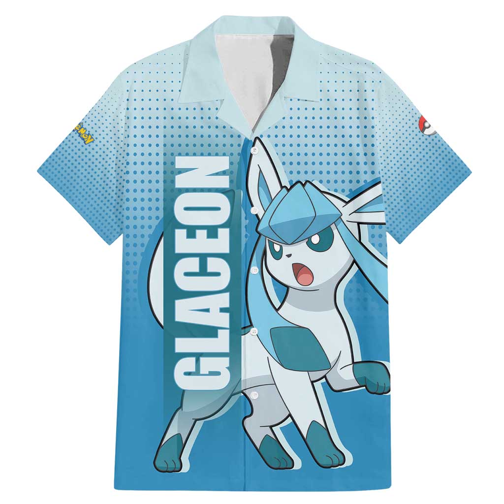 Glaceon from Poké Family Matching Mermaid Dress and Hawaiian Shirt with Ice Type Ability and Elegant Pose Design - The Mazicc