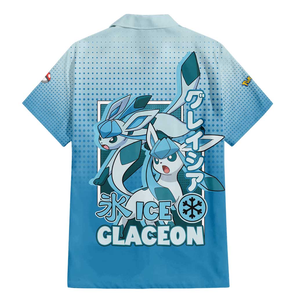 Glaceon from Poké Family Matching Mermaid Dress and Hawaiian Shirt with Ice Type Ability and Elegant Pose Design - The Mazicc