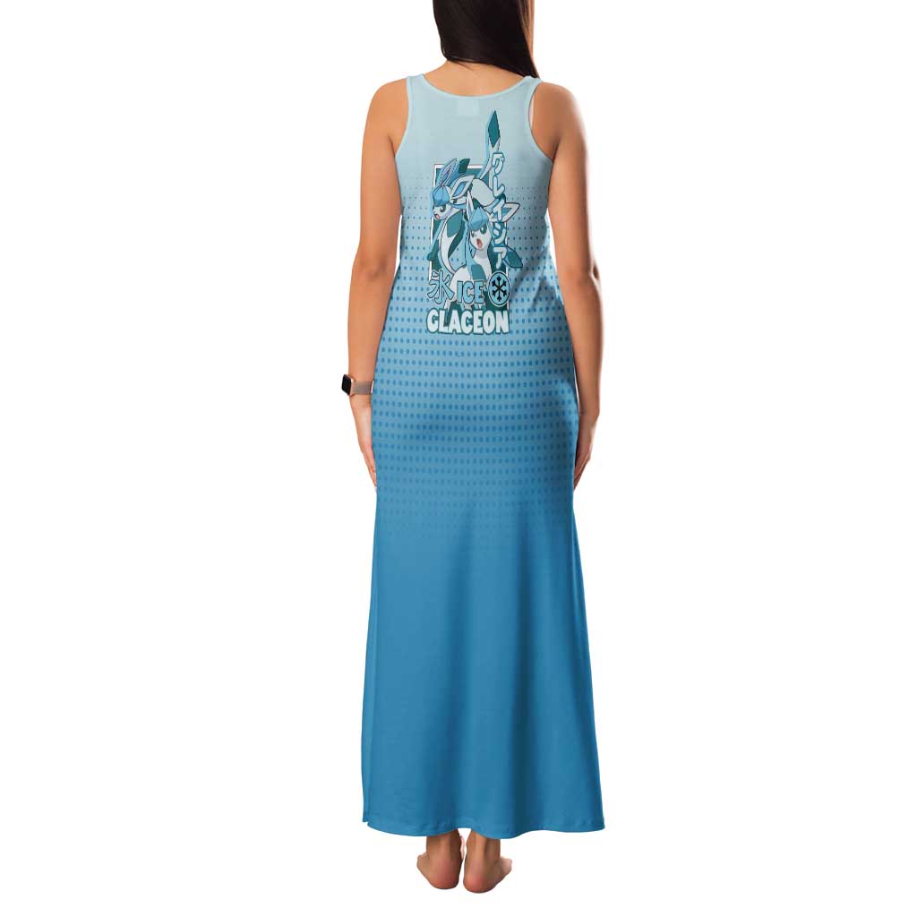 Glaceon from Poké Family Matching Tank Maxi Dress and Hawaiian Shirt with Ice Type Ability and Elegant Pose Design - The Mazicc