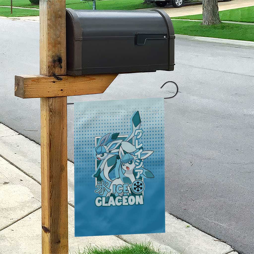 Glaceon from Poké Garden Flag with Ice Type Ability and Elegant Pose Design - The Mazicc