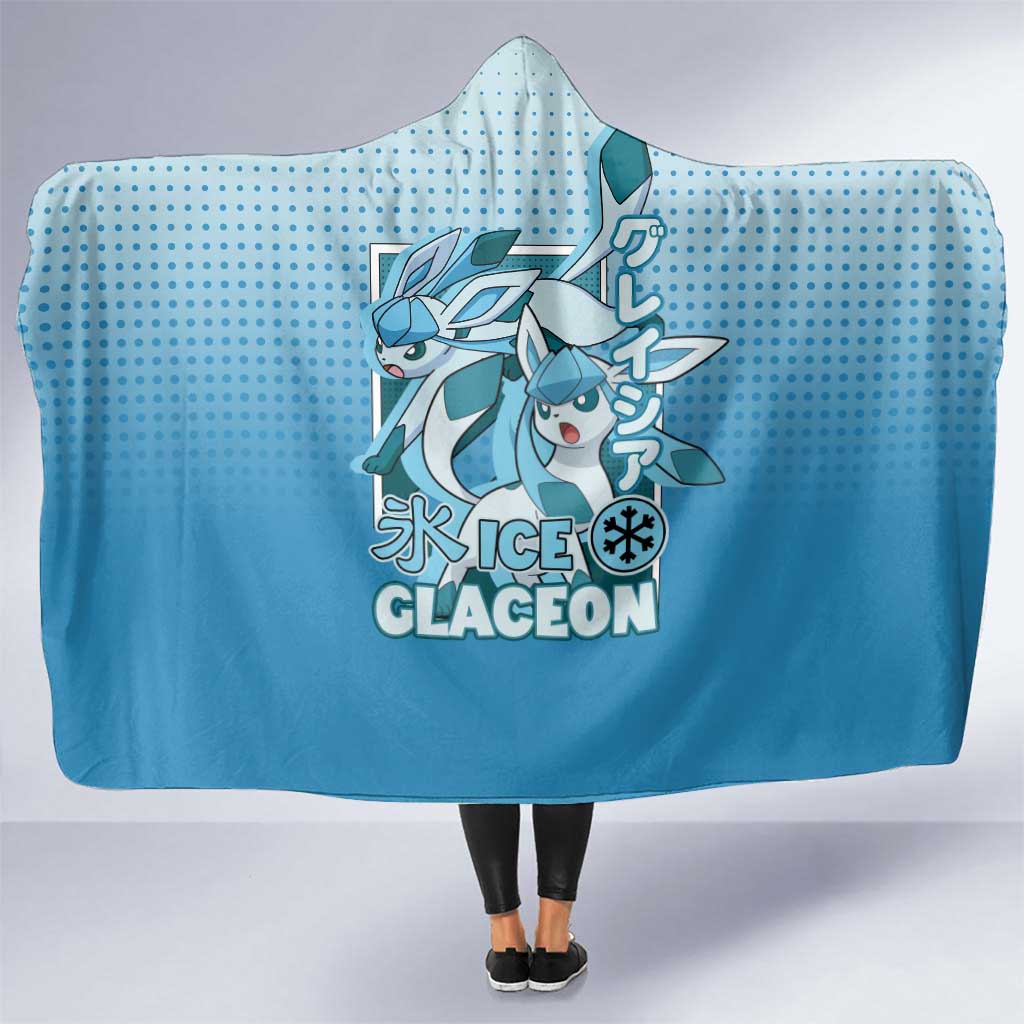 Glaceon from Poké Hooded Blanket with Ice Type Ability and Elegant Pose Design - The Mazicc