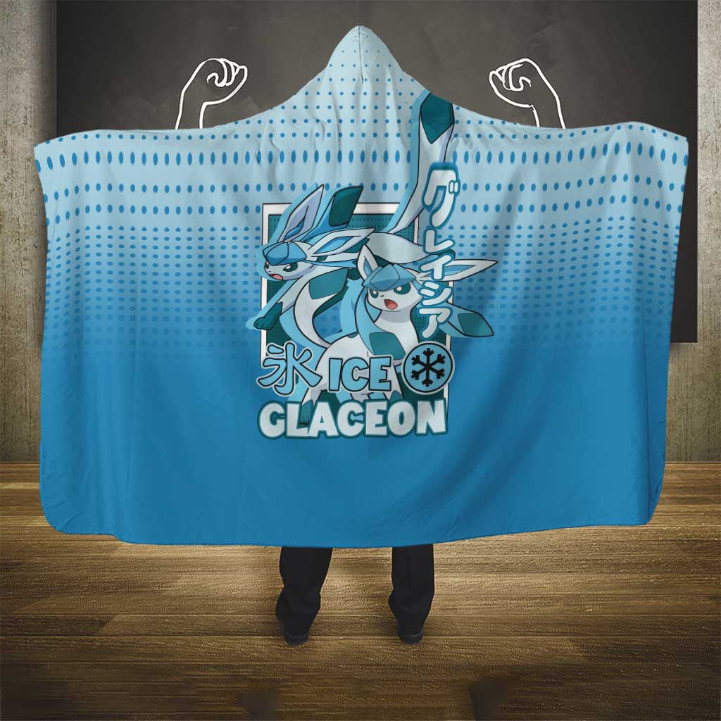 Glaceon from Poké Hooded Blanket with Ice Type Ability and Elegant Pose Design - The Mazicc