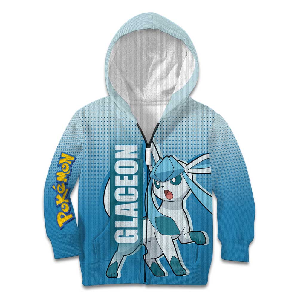 Glaceon from Poké Kid Hoodie with Ice Type Ability and Elegant Pose Design - The Mazicc