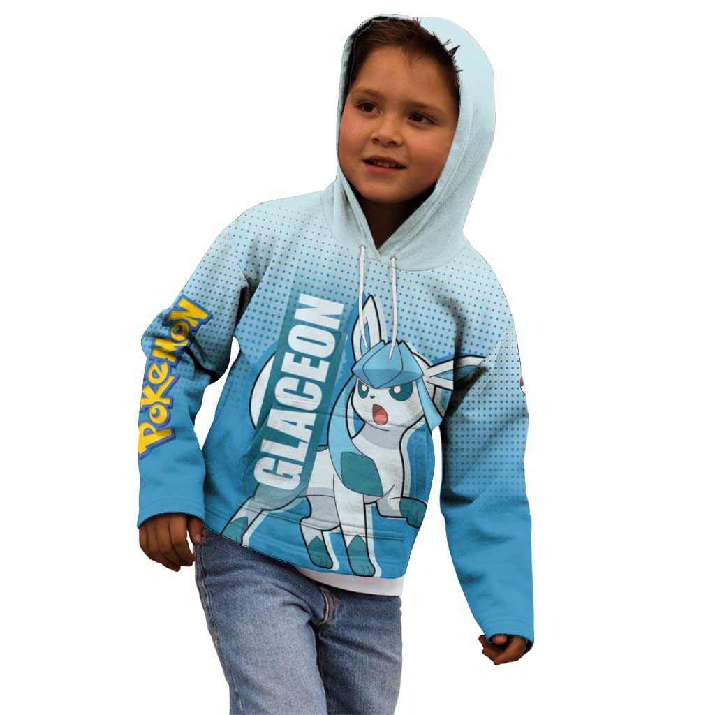 Glaceon from Poké Kid Hoodie with Ice Type Ability and Elegant Pose Design - The Mazicc