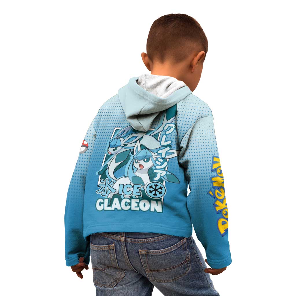 Glaceon from Poké Kid Hoodie with Ice Type Ability and Elegant Pose Design - The Mazicc