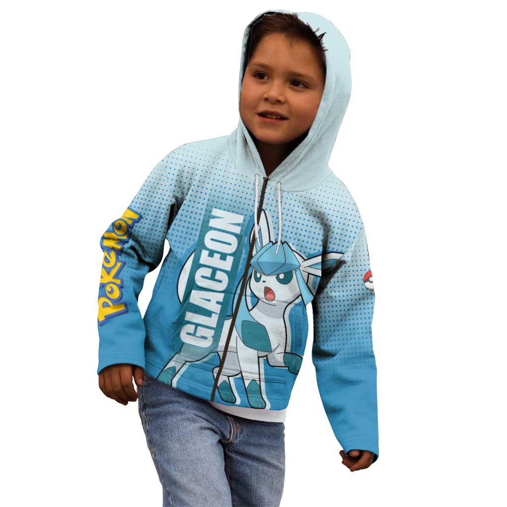 Glaceon from Poké Kid Hoodie with Ice Type Ability and Elegant Pose Design - The Mazicc