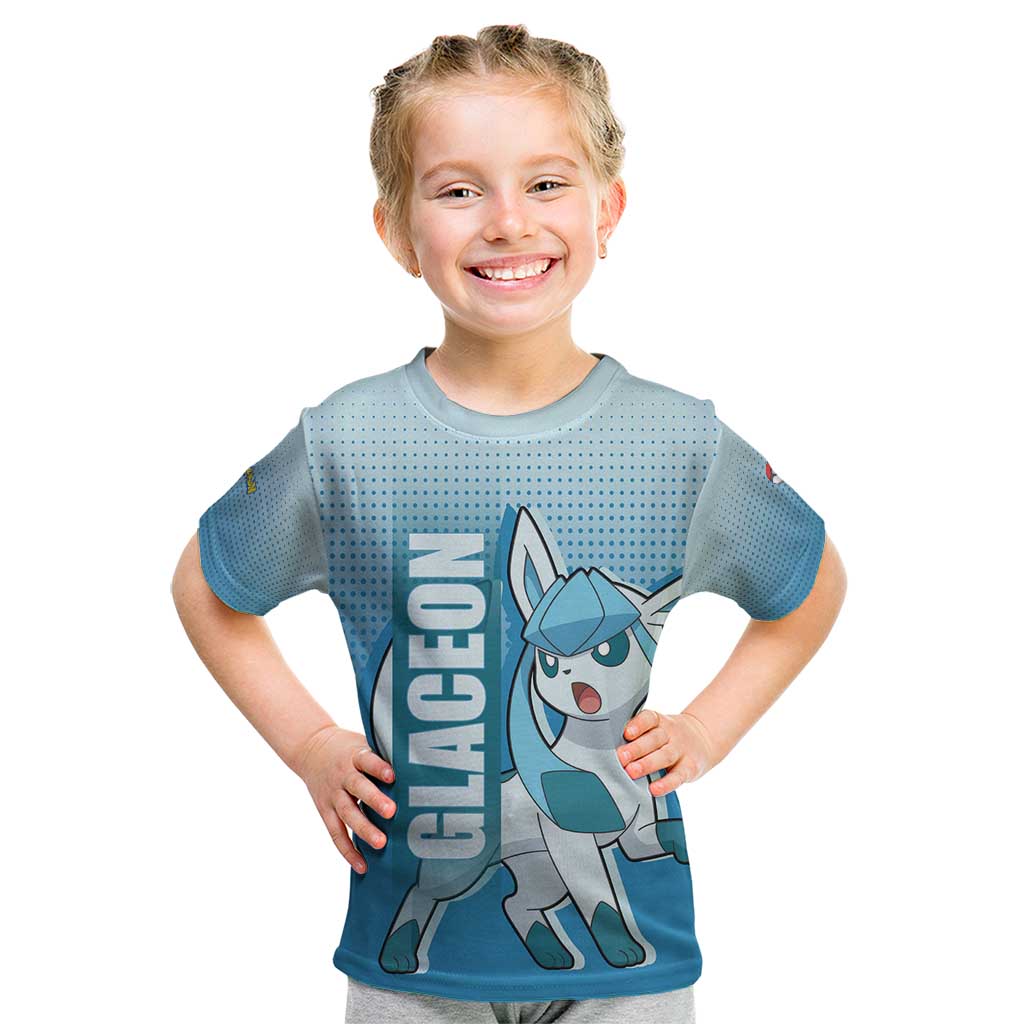 Glaceon from Poké Kid T Shirt with Ice Type Ability and Elegant Pose Design - The Mazicc