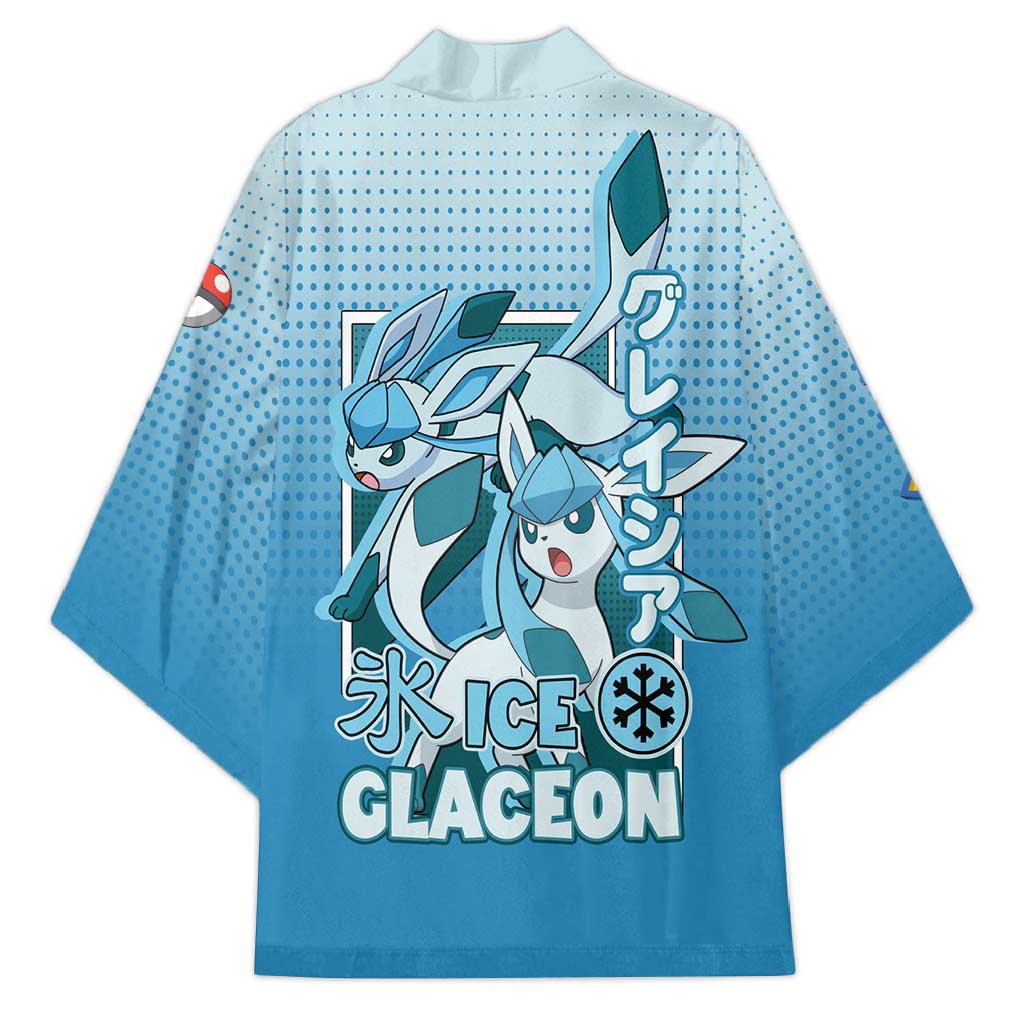 Glaceon from Poké Kimono with Ice Type Ability and Elegant Pose Design - The Mazicc