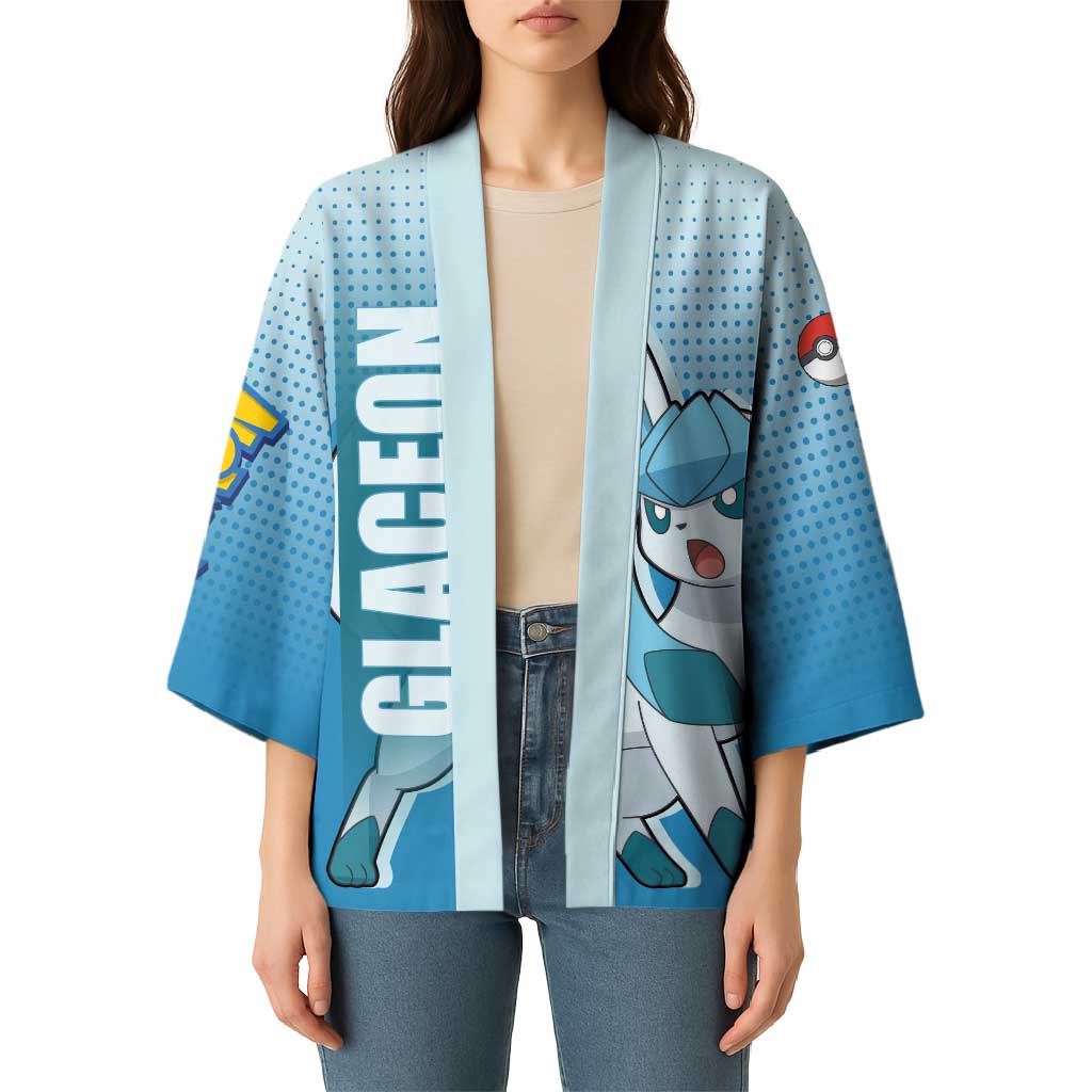 Glaceon from Poké Kimono with Ice Type Ability and Elegant Pose Design - The Mazicc