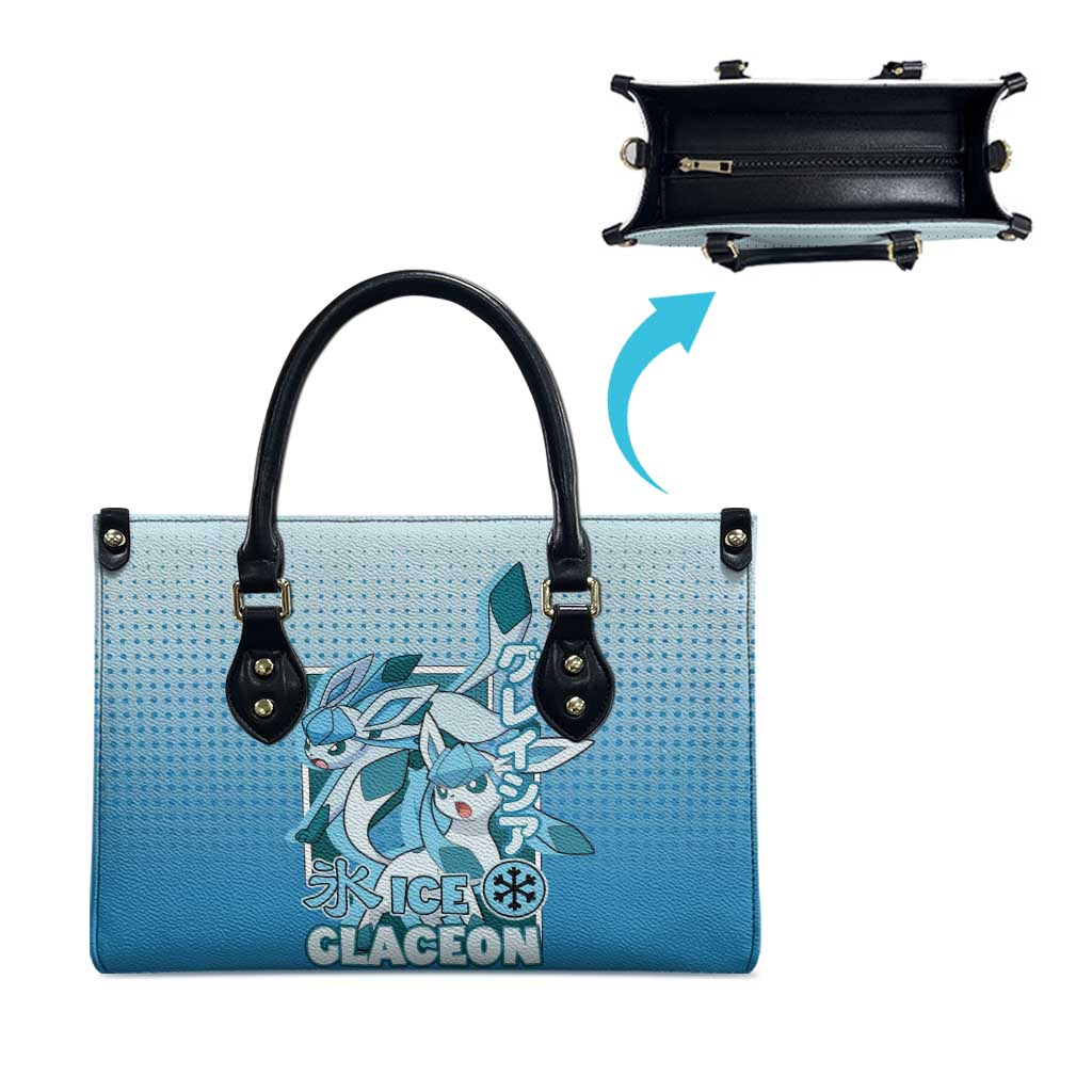 Glaceon from Poké Leather Bag with Ice Type Ability and Elegant Pose Design - The Mazicc