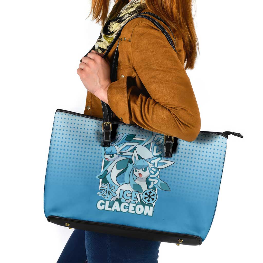 Glaceon from Poké Leather Tote Bag with Ice Type Ability and Elegant Pose Design - The Mazicc