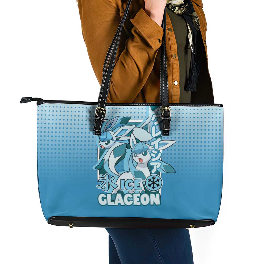 Glaceon from Poké Leather Tote Bag with Ice Type Ability and Elegant Pose Design - The Mazicc