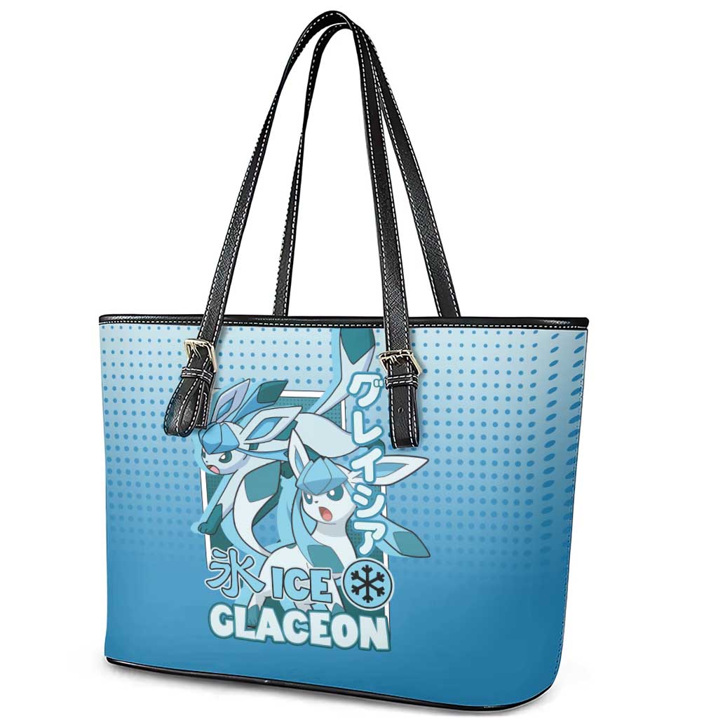 Glaceon from Poké Leather Tote Bag with Ice Type Ability and Elegant Pose Design - The Mazicc