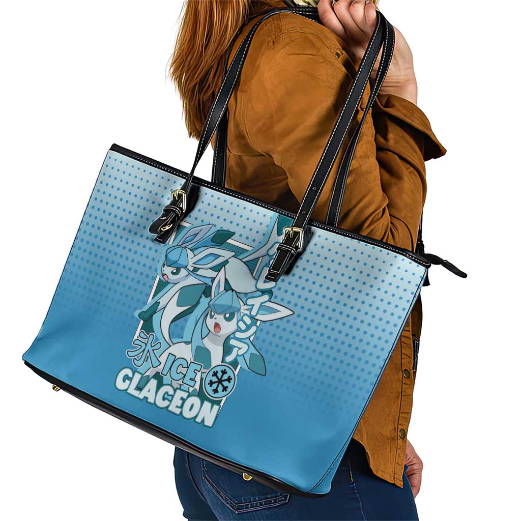 Glaceon from Poké Leather Tote Bag with Ice Type Ability and Elegant Pose Design - The Mazicc