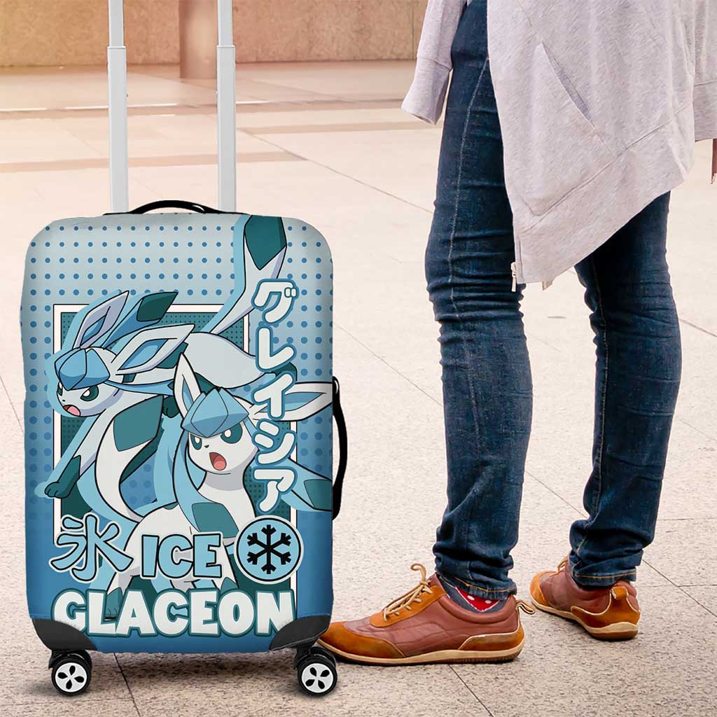 Glaceon from Poké Luggage Cover with Ice Type Ability and Elegant Pose Design - The Mazicc