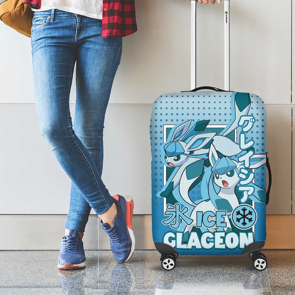 Glaceon from Poké Luggage Cover with Ice Type Ability and Elegant Pose Design - The Mazicc