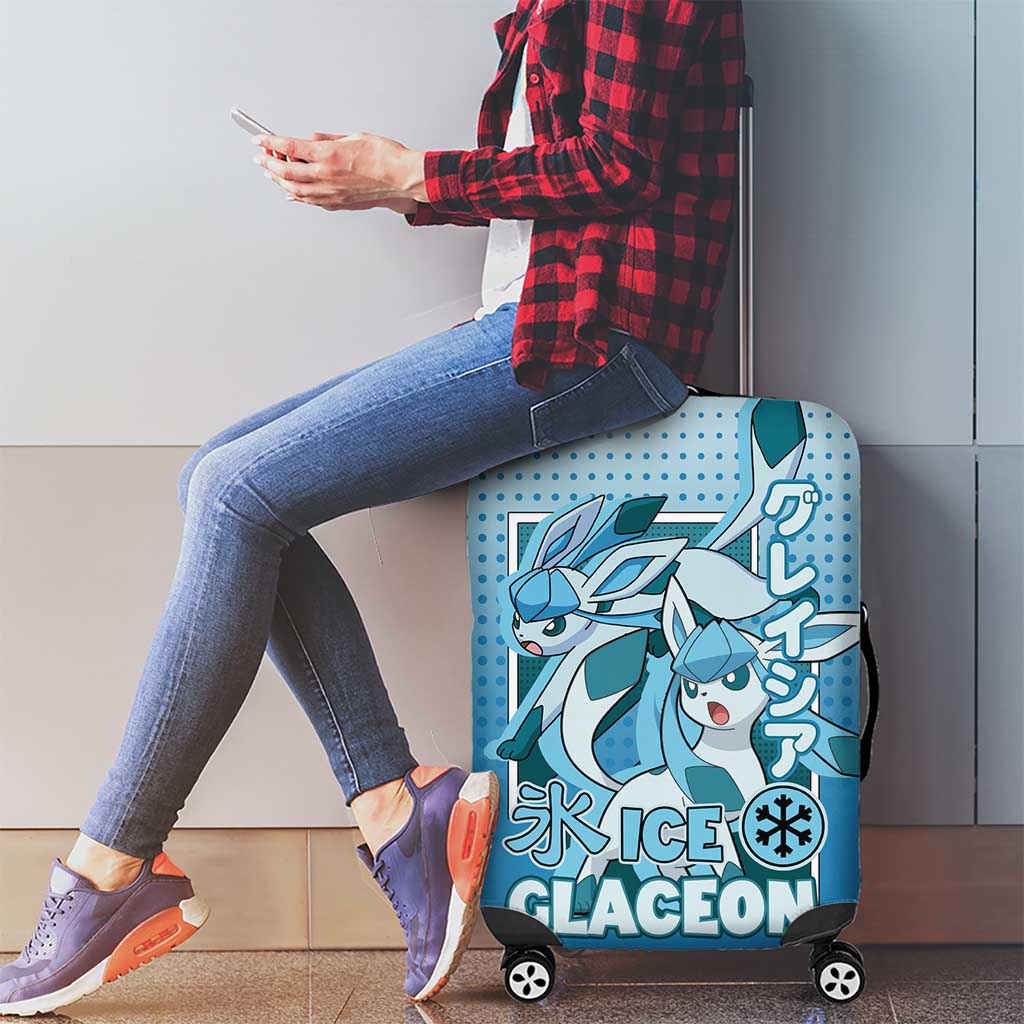 Glaceon from Poké Luggage Cover with Ice Type Ability and Elegant Pose Design - The Mazicc