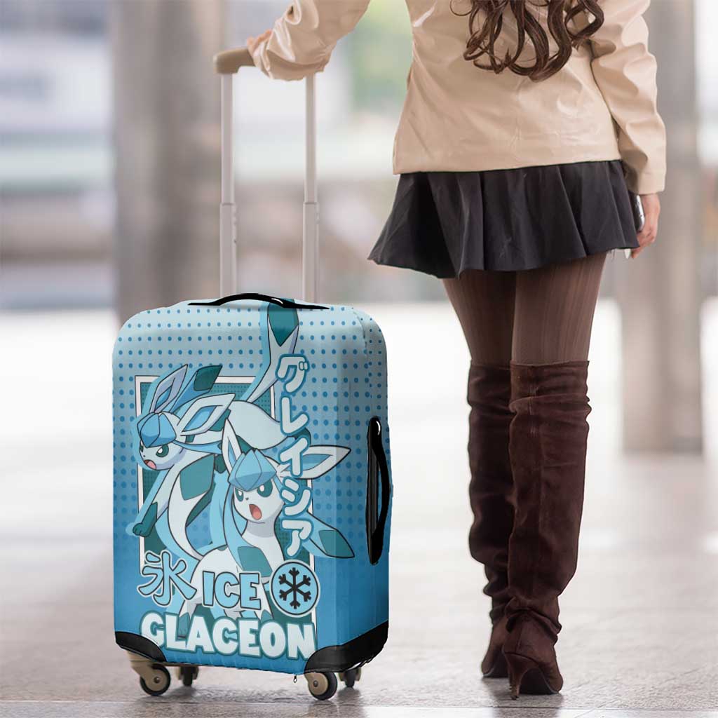 Glaceon from Poké Luggage Cover with Ice Type Ability and Elegant Pose Design - The Mazicc
