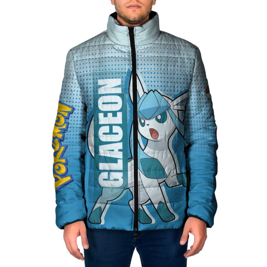 Glaceon from Poké Padded Jacket with Ice Type Ability and Elegant Pose Design - The Mazicc