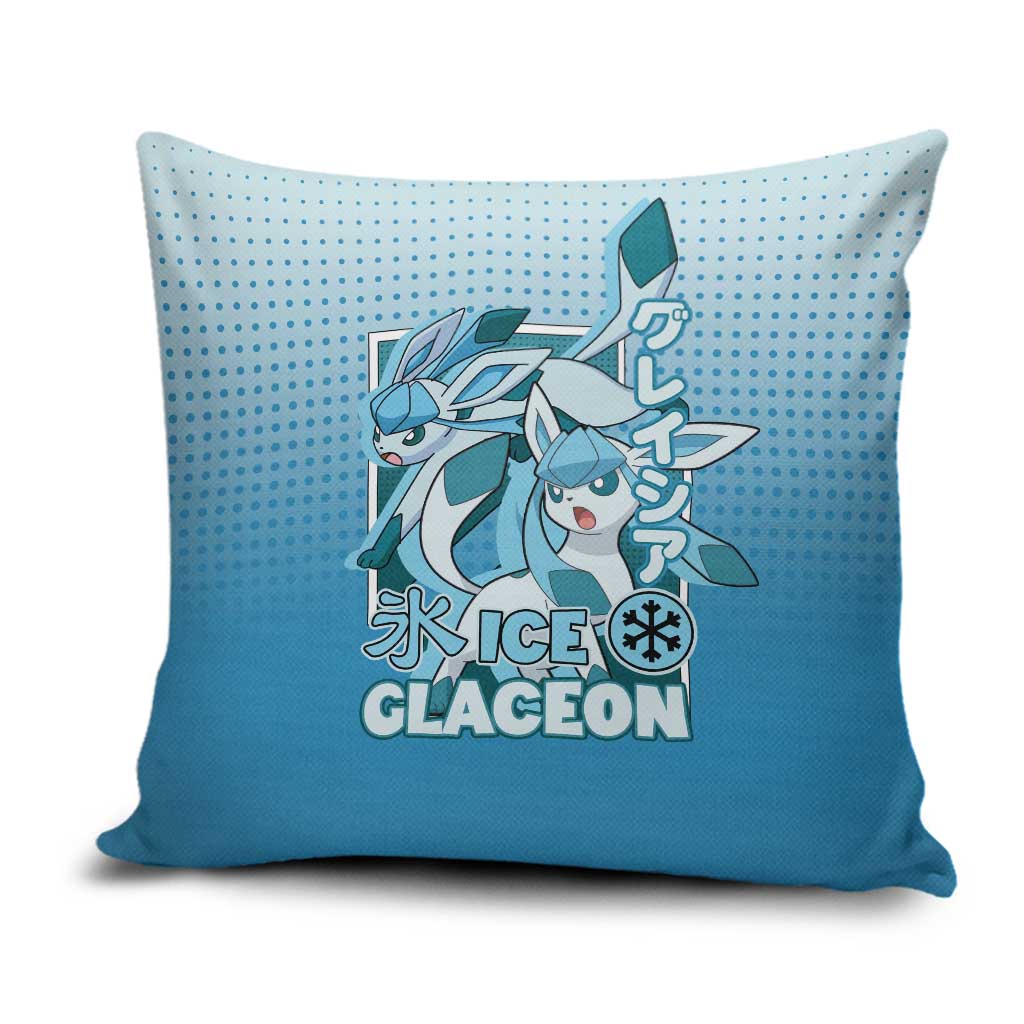 Glaceon from Poké Pillow Cover with Ice Type Ability and Elegant Pose Design - The Mazicc