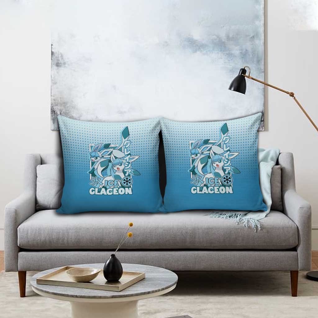 Glaceon from Poké Pillow Cover with Ice Type Ability and Elegant Pose Design - The Mazicc