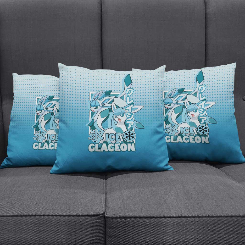 Glaceon from Poké Pillow Cover with Ice Type Ability and Elegant Pose Design - The Mazicc