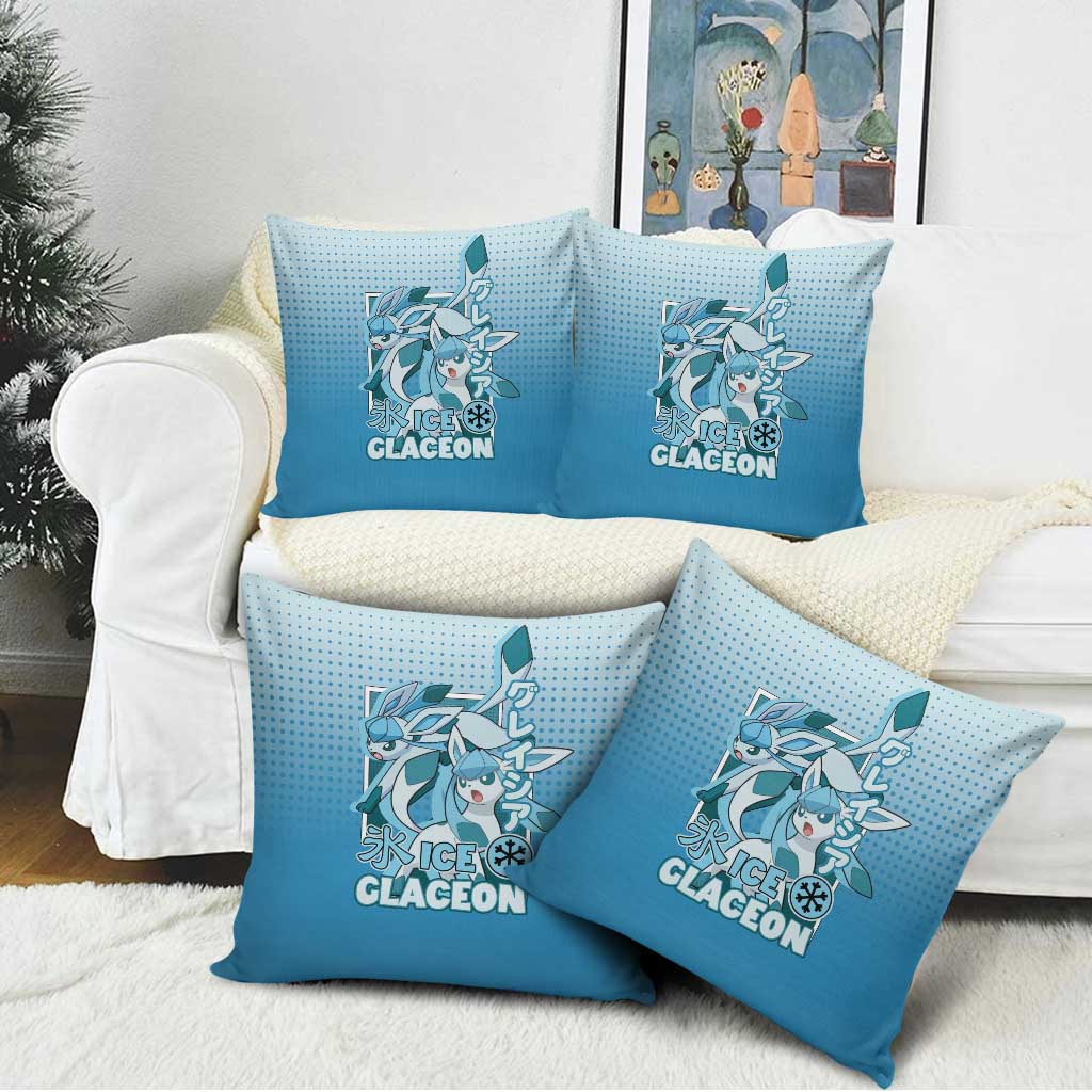 Glaceon from Poké Pillow Cover with Ice Type Ability and Elegant Pose Design - The Mazicc