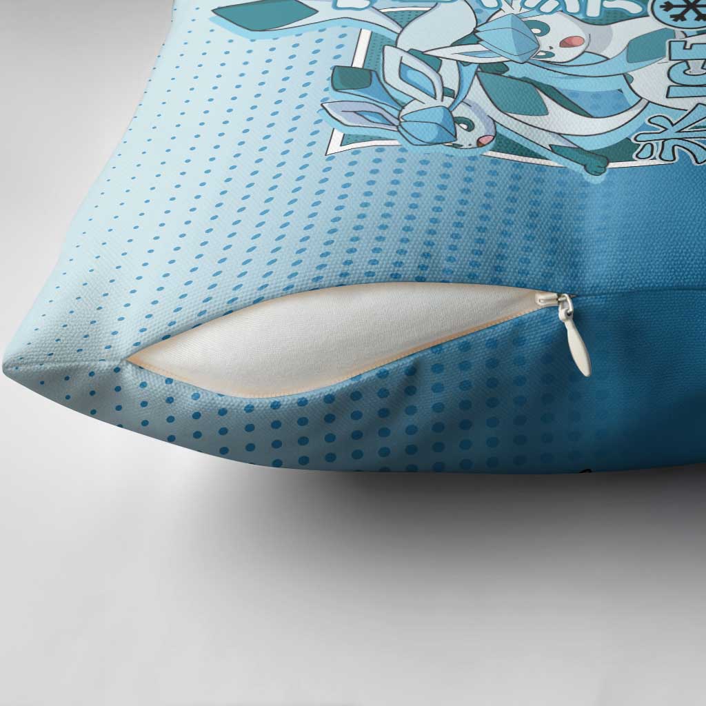 Glaceon from Poké Pillow Cover with Ice Type Ability and Elegant Pose Design - The Mazicc