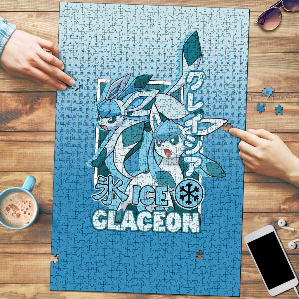 Glaceon from Poké Puzzle with Ice Type Ability and Elegant Pose Design - The Mazicc