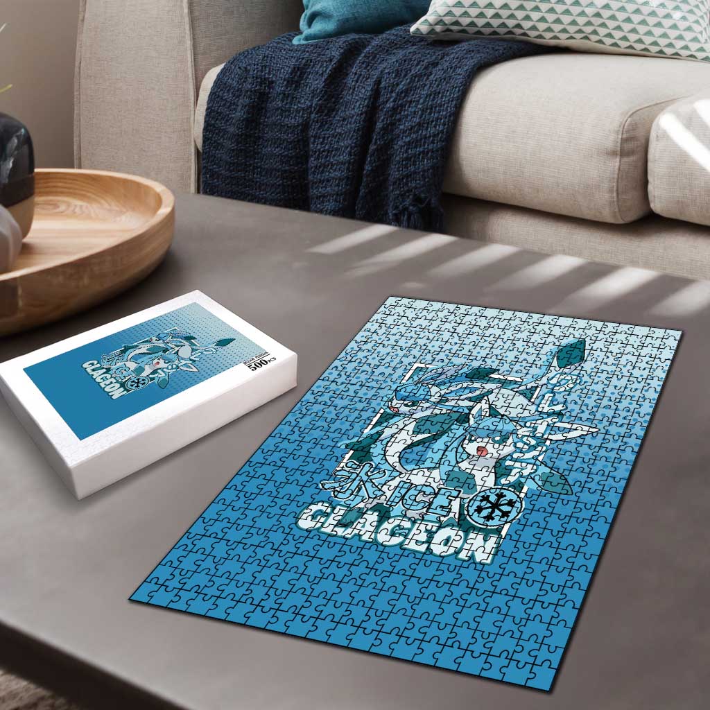 Glaceon from Poké Puzzle with Ice Type Ability and Elegant Pose Design - The Mazicc