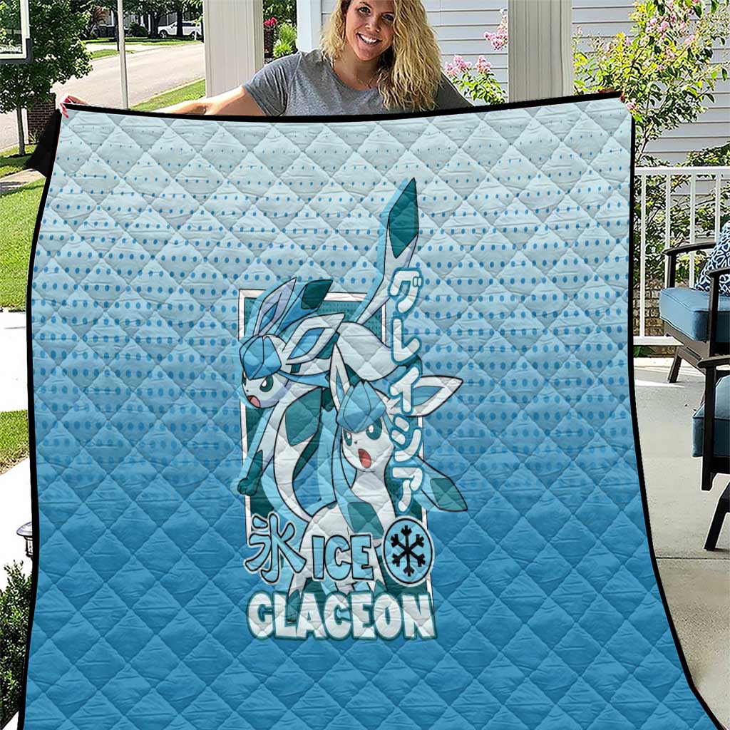 Glaceon from Poké Quilt with Ice Type Ability and Elegant Pose Design - The Mazicc