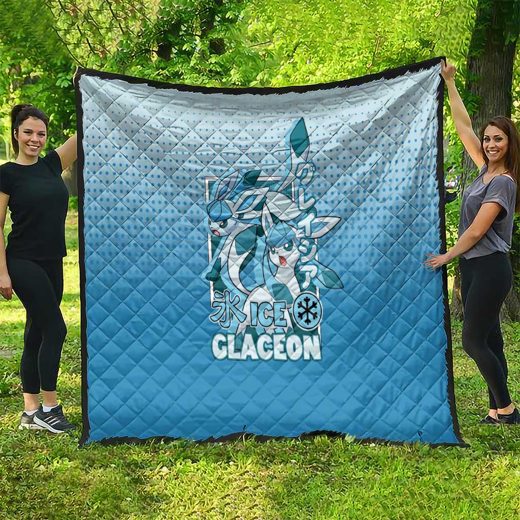 Glaceon from Poké Quilt with Ice Type Ability and Elegant Pose Design - The Mazicc