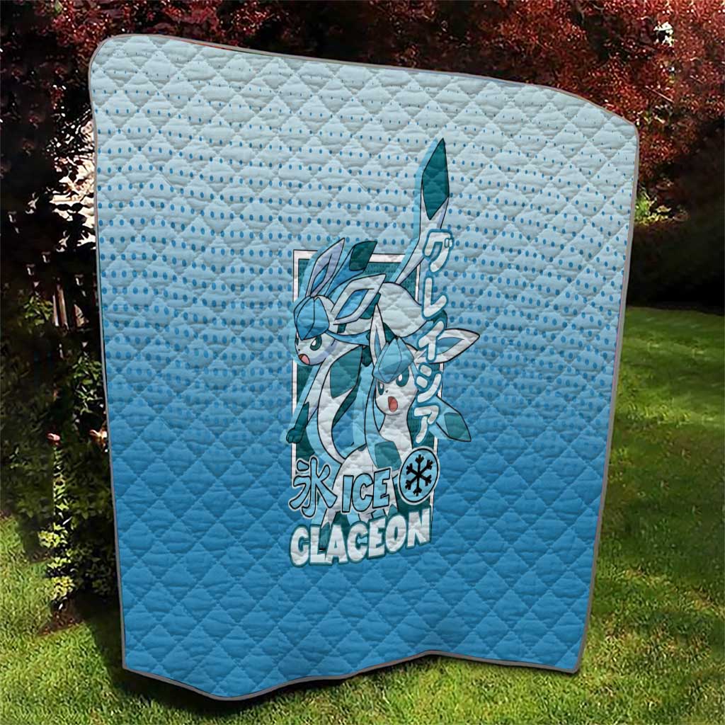 Glaceon from Poké Quilt with Ice Type Ability and Elegant Pose Design - The Mazicc