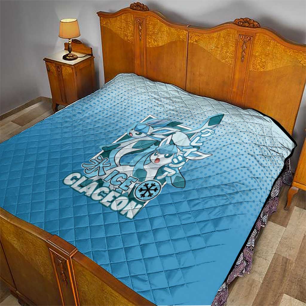 Glaceon from Poké Quilt with Ice Type Ability and Elegant Pose Design - The Mazicc
