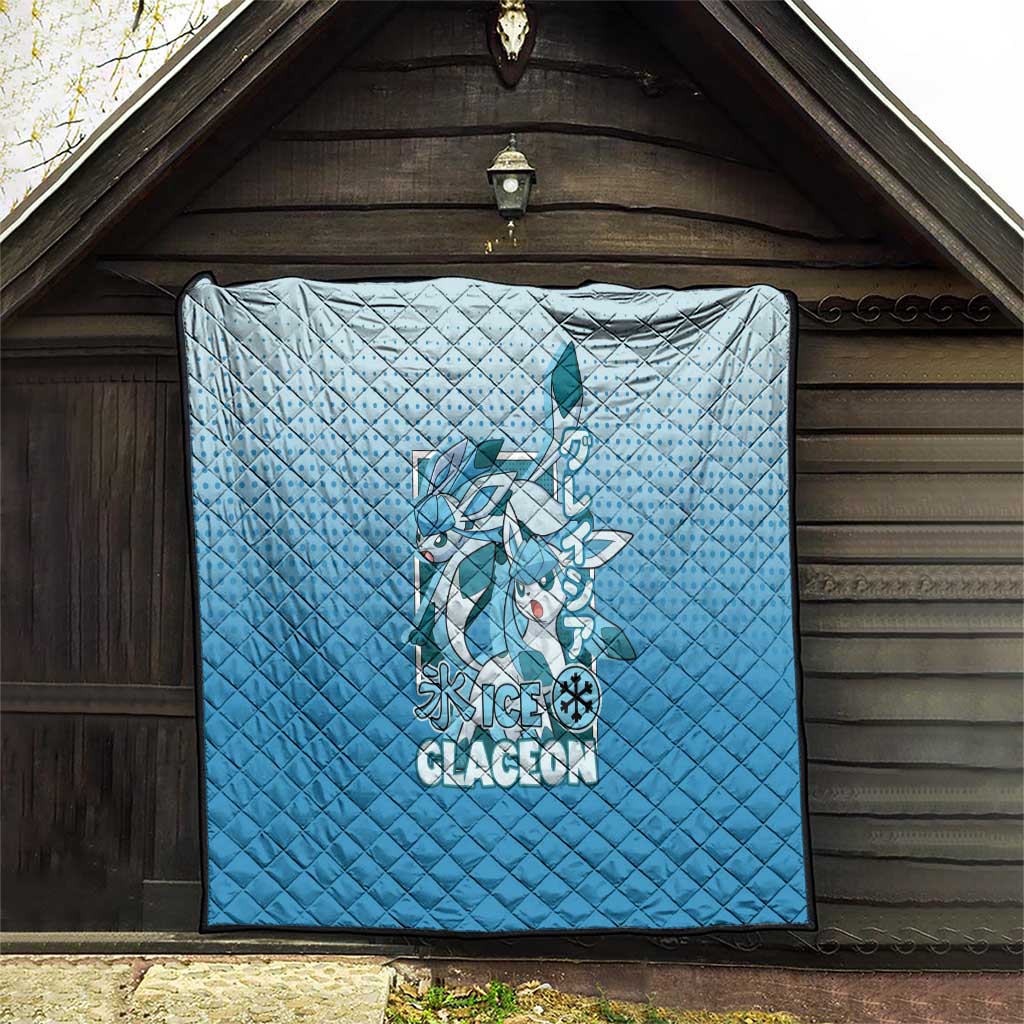 Glaceon from Poké Quilt with Ice Type Ability and Elegant Pose Design - The Mazicc