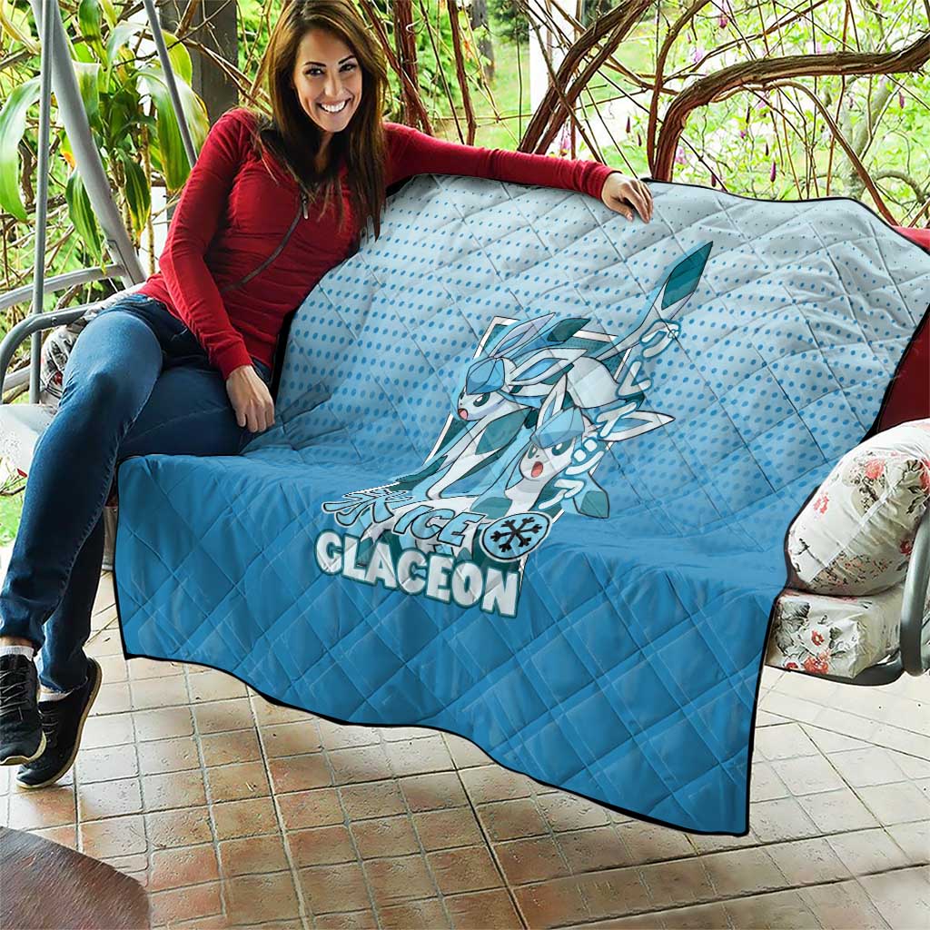 Glaceon from Poké Quilt with Ice Type Ability and Elegant Pose Design - The Mazicc