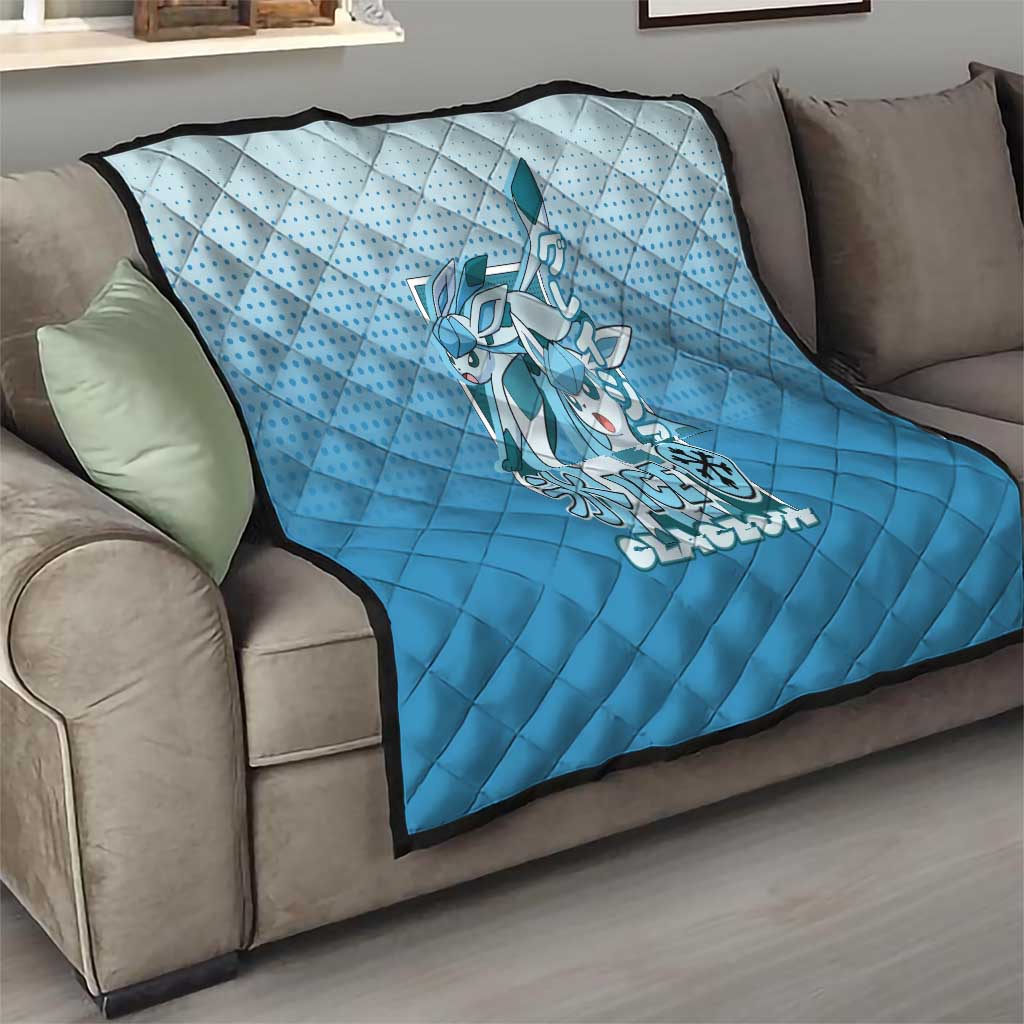 Glaceon from Poké Quilt with Ice Type Ability and Elegant Pose Design - The Mazicc