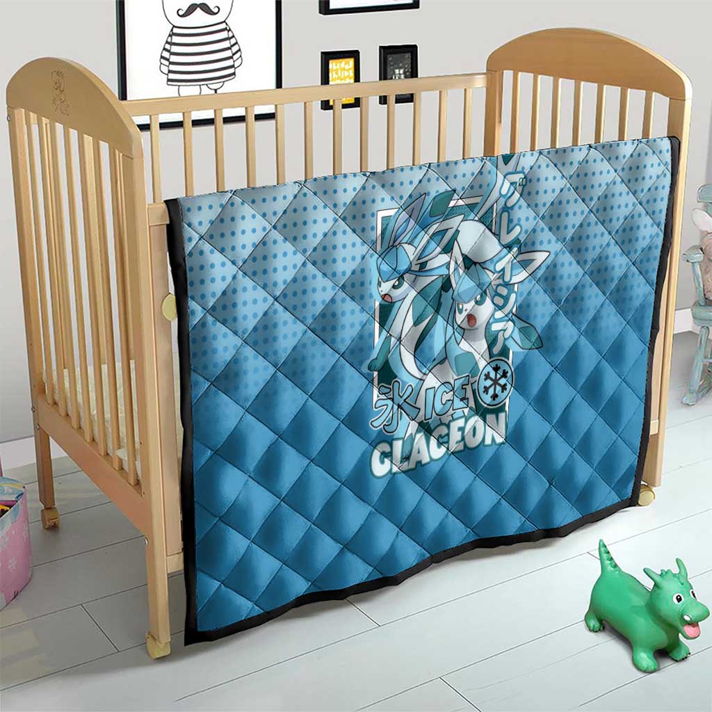 Glaceon from Poké Quilt with Ice Type Ability and Elegant Pose Design - The Mazicc