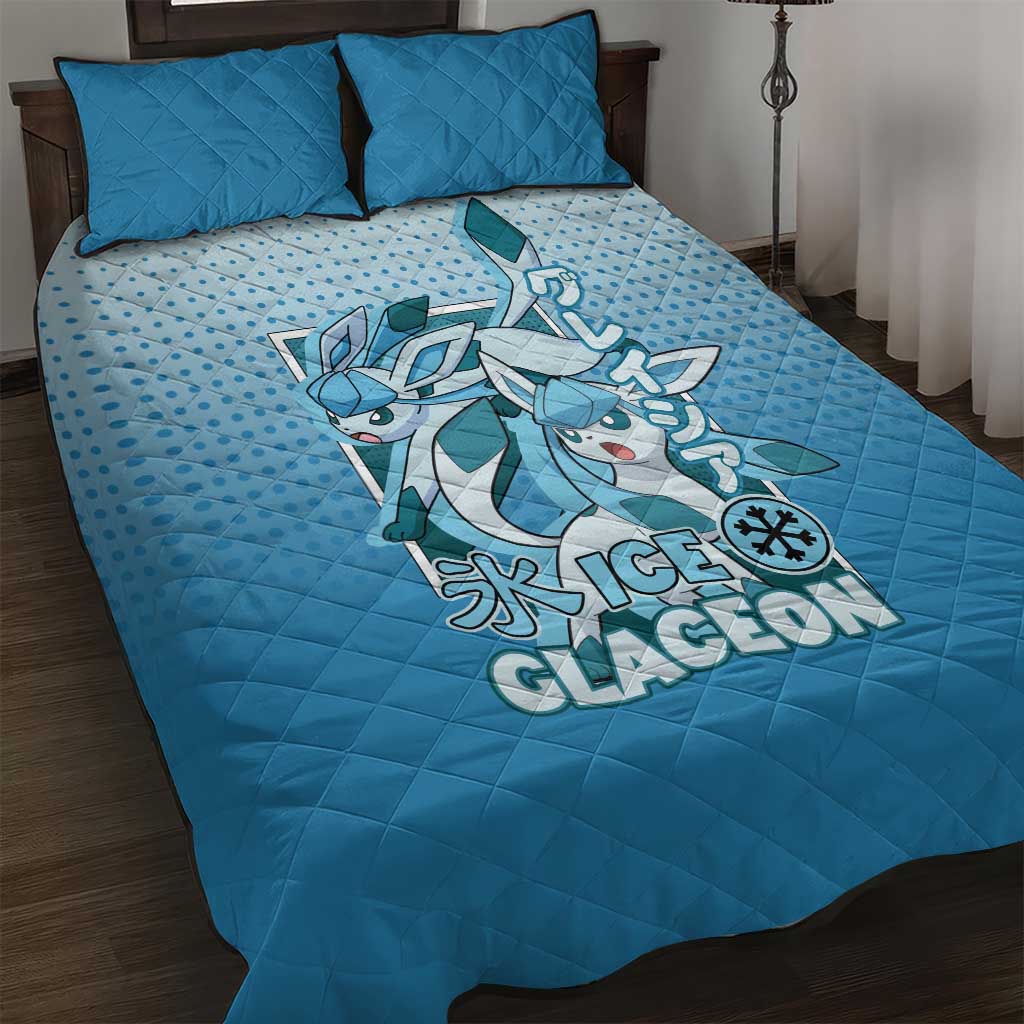 Glaceon from Poké Quilt Bed Set with Ice Type Ability and Elegant Pose Design - The Mazicc