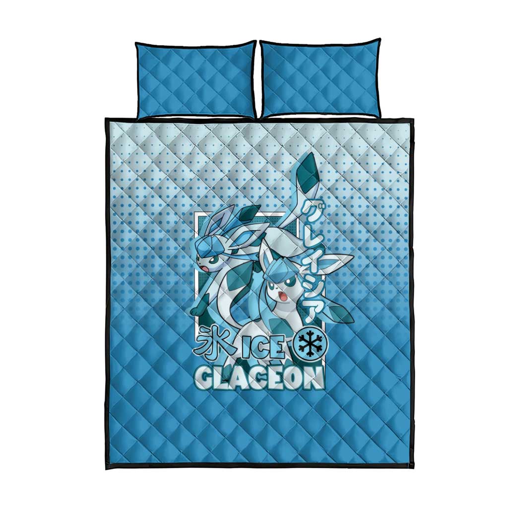 Glaceon from Poké Quilt Bed Set with Ice Type Ability and Elegant Pose Design - The Mazicc