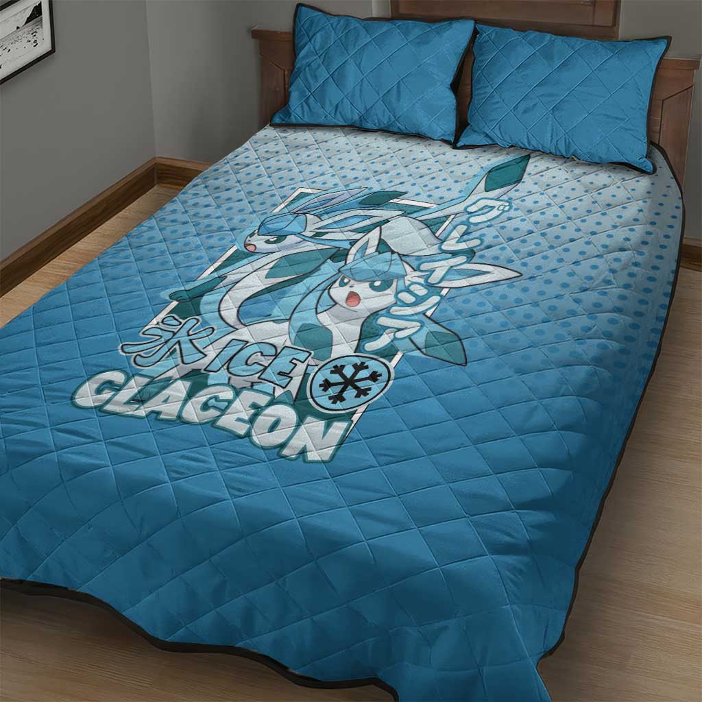 Glaceon from Poké Quilt Bed Set with Ice Type Ability and Elegant Pose Design - The Mazicc