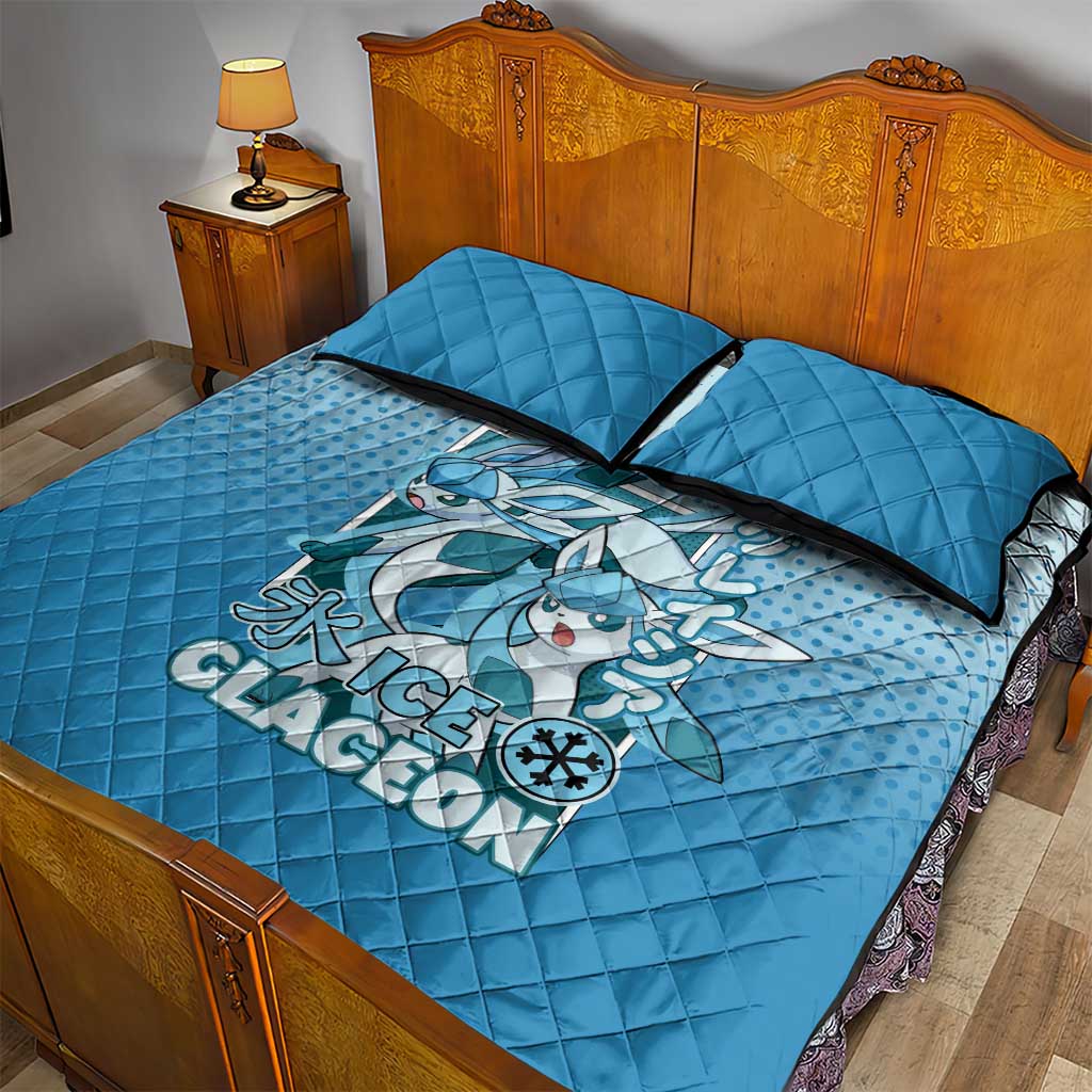 Glaceon from Poké Quilt Bed Set with Ice Type Ability and Elegant Pose Design - The Mazicc