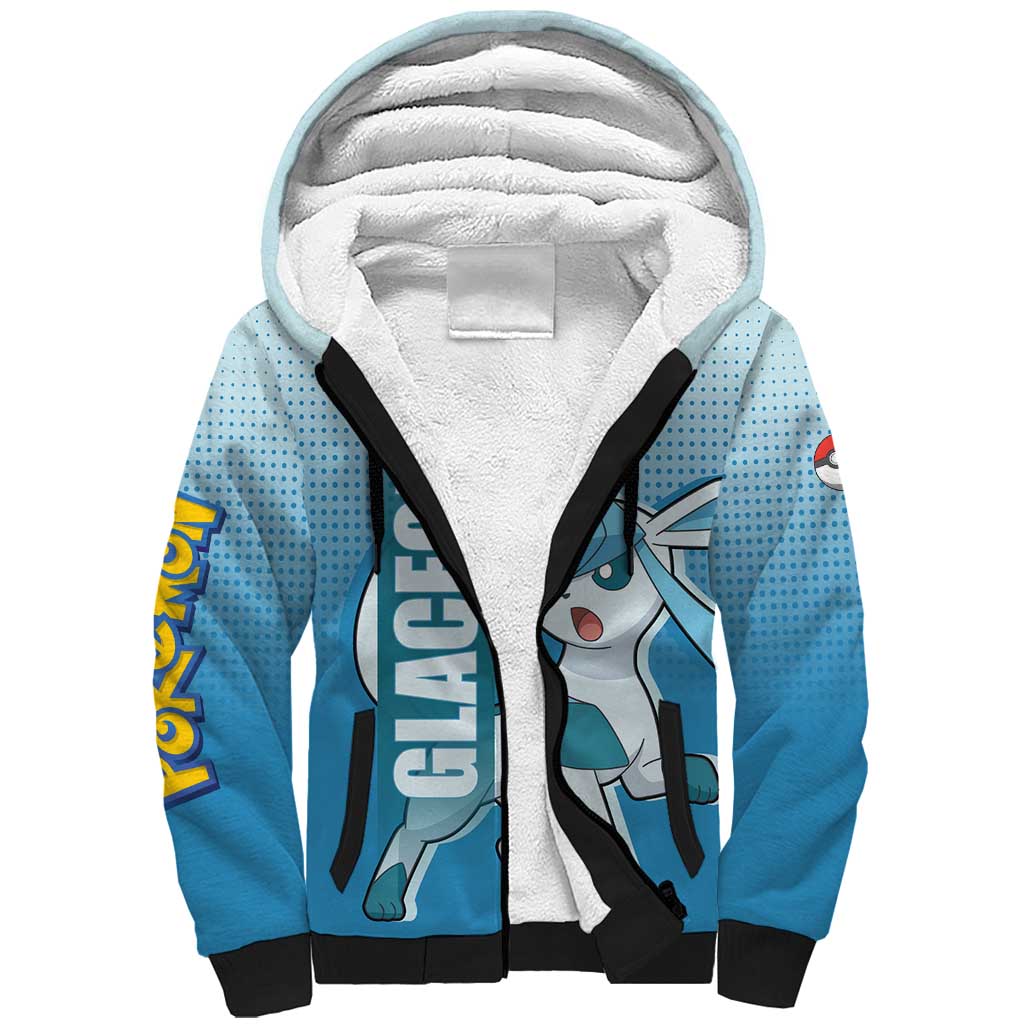 Glaceon from Poké Sherpa Hoodie with Ice Type Ability and Elegant Pose Design - The Mazicc